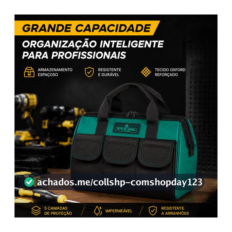 Bolsa de Ferramentas Profissional Grande Capacidade para Eletricista Organizador Portátil com Bolsos de Armazenamento