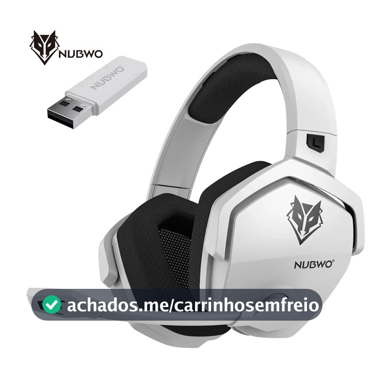 NUBWO G06 Fones de ouvido sem fio duplos Gamer 2,4 GHz Bluetooth 5.3 Fones de ouvido para jogos com microfone para PS5, PS4, PC, celular, switch