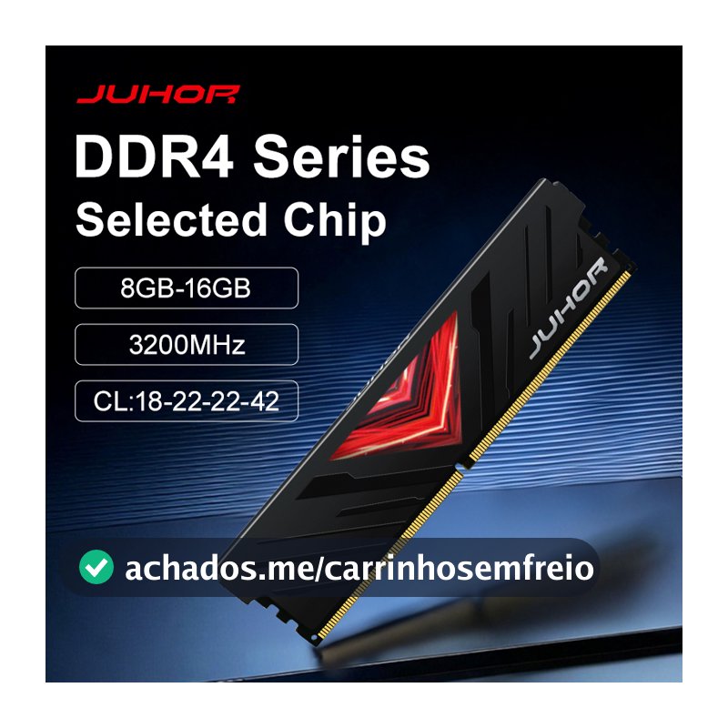 Memória JUHOR DDR4 8GB 16GB 3200MHz CL18 Memória RAM para Computador Desktop