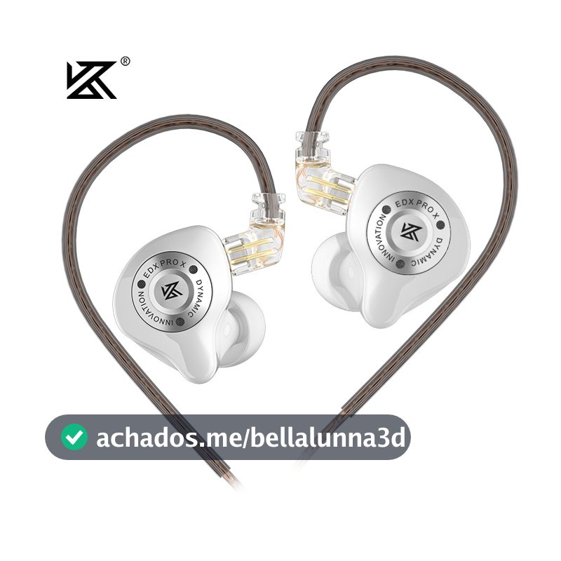 Kz edx pro x iem fones de ouvido unidade dinâmica alta fidelidade graves profundos som earbud esporte música com cancelamento ruído fone com cabo destacável