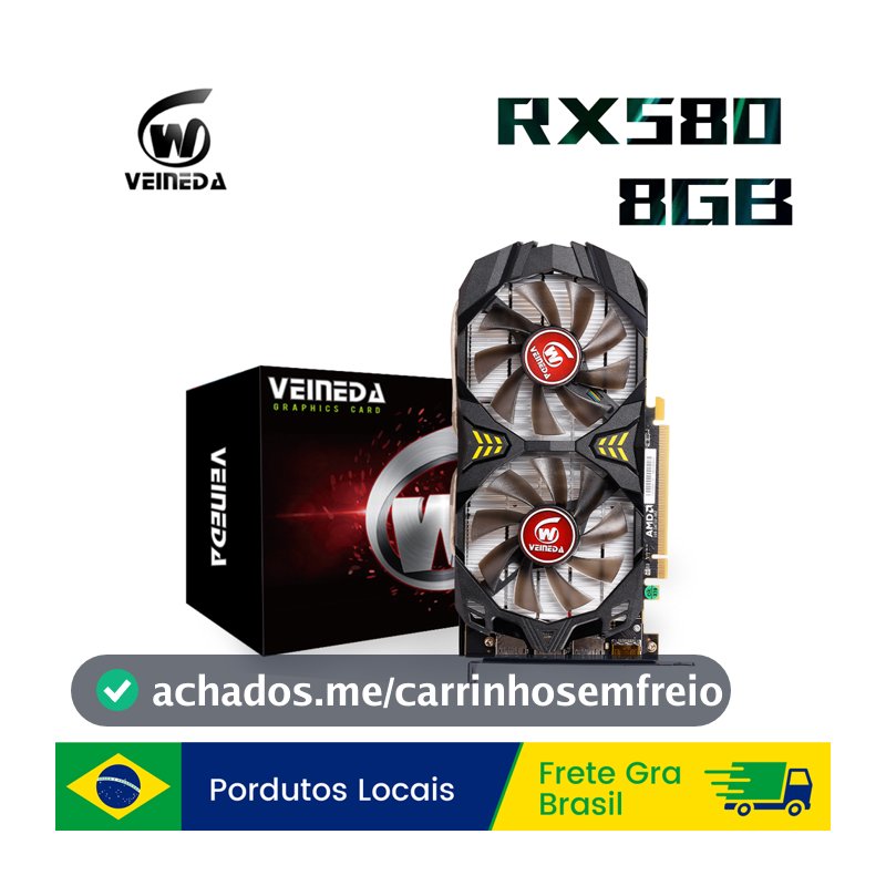 Placas gráficas Veineda RX 580 8GB 2048SP Placa De Video Gaming GDDR5 256Bit PCI Express 3.0 × 16 GPU rx580 8g