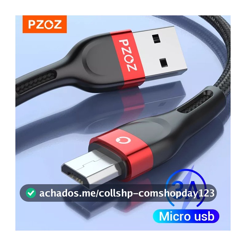 Cabo Micro USB PZOZ 1M 2M 3M Rápido para Samsung Xiaomi