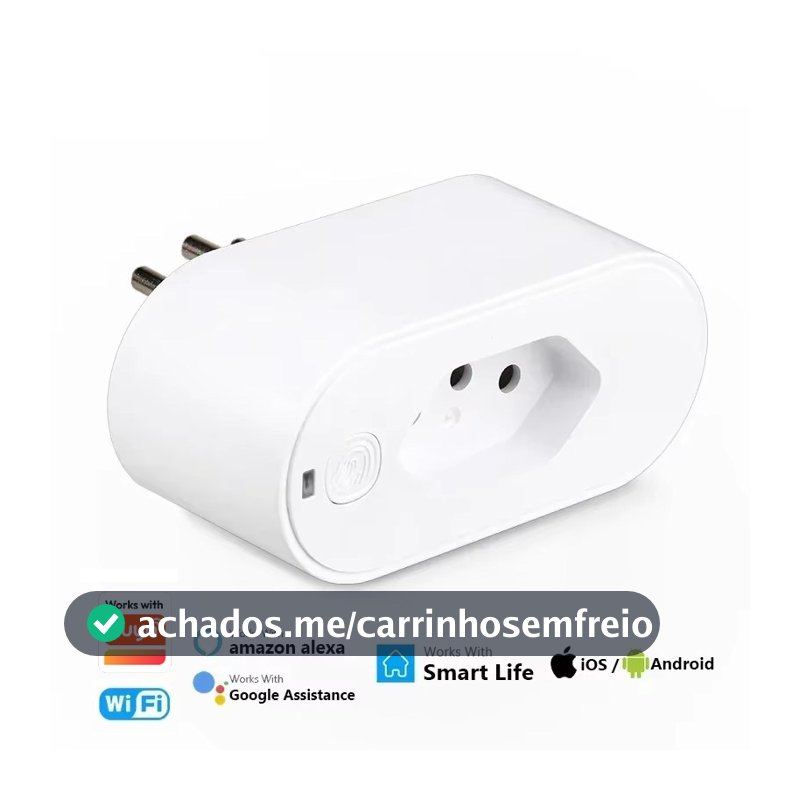 Funciona com Tuya 16A/20A, Tomada Inteligente Wi-Fi Padrão Brasileiro, Compatível com Google Home e Alexa, com Monitor de Energia e Controle Remoto via APP