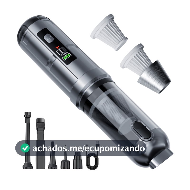 Aspirador de Carro 17000PA com Motor Sem Escovas, Aspirador Portátil Sem Fio, Soprador de Ar Comprimido para Carro, Casa, Escritório e Animais de Estimação