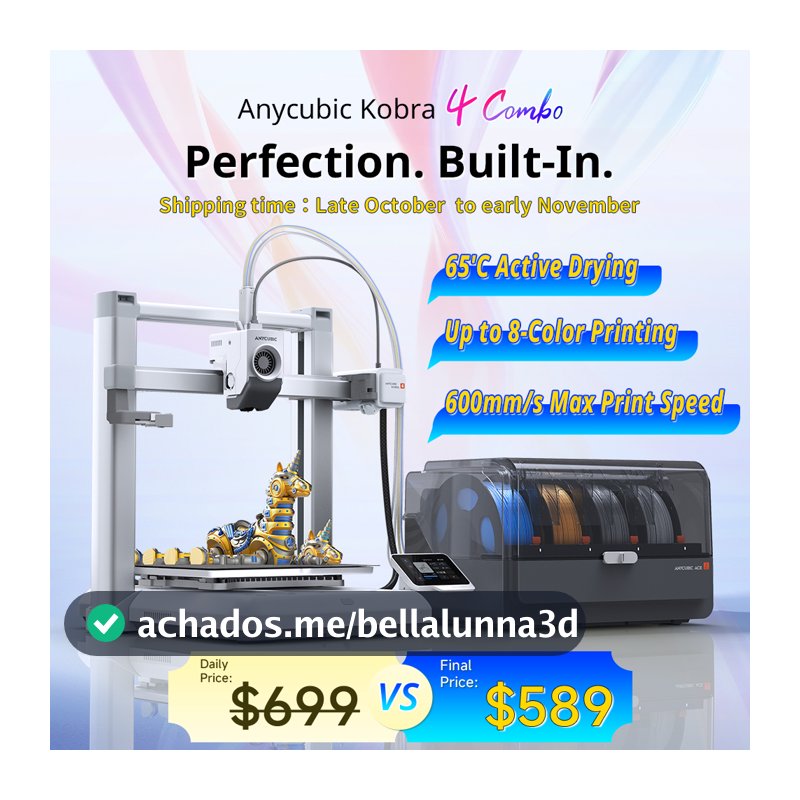 Impressora 3D Kobra 4 600mm/s, 8 Cores, FDM