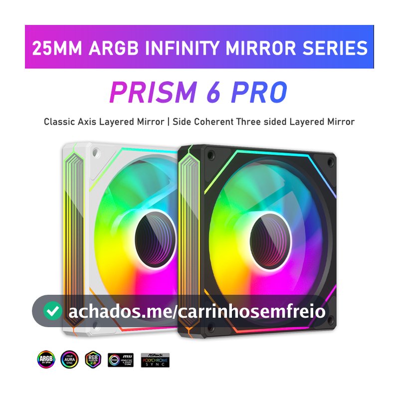 Zezzio prisma 6 pro 120mm pc caso ventilador argb 12v 4pin pwm refrigerador de ar cpu ventilador de refrigeração 3 lados infinito mirrorcompute chassi ventilador
